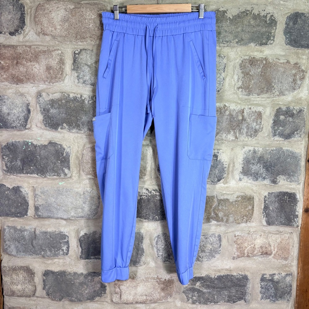 Soulful Scrubs Womens Ceil Blue Jogger Scrub Pants 3502 Cargo Pocket Medium